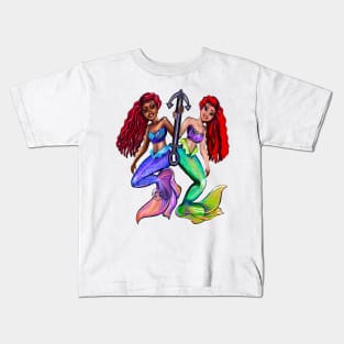 mermaids with anchor Kids T-Shirt